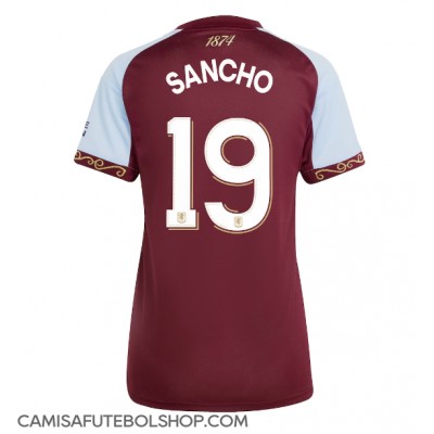 Camisa de time de futebol Aston Villa Jadon Sancho #19 Replicas 1º Equipamento Feminina 2025-26 Manga Curta Camisa de time de futebol Aston Villa Jadon Sancho #19 Replicas 1º Equipamento Feminina 2025-26 Manga Curta